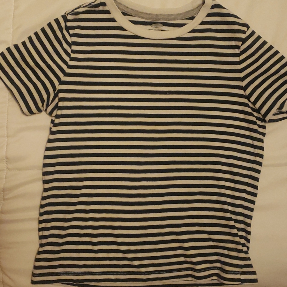 A blue and white striped shirt.